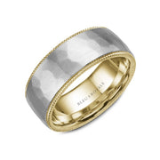 Men's Gold Hammered Wedding Band